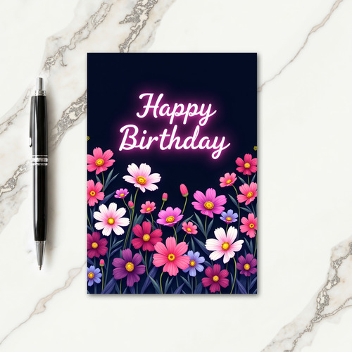 Blossom Birthday Dark Card