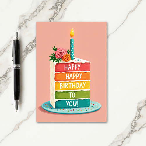Blossom Cake Birthday Card