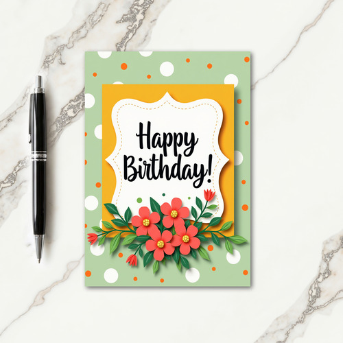 Blossom Celebration Birthday Card