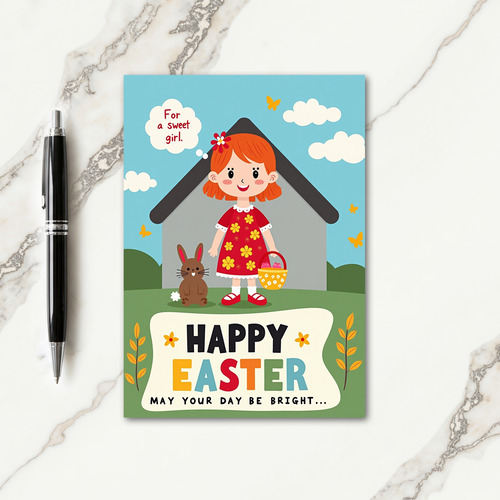 Blossom Dress Easter Card