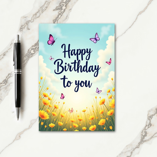 Blossom Field Birthday Card