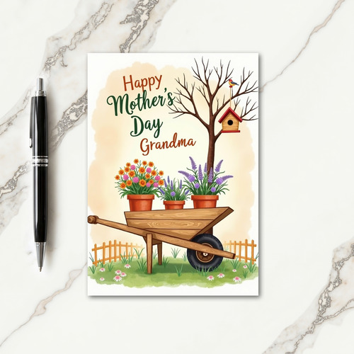 Blossom Filled Cart Mothers Day Card