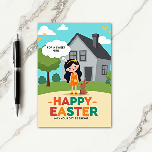 Blossom Girl Springtime Card