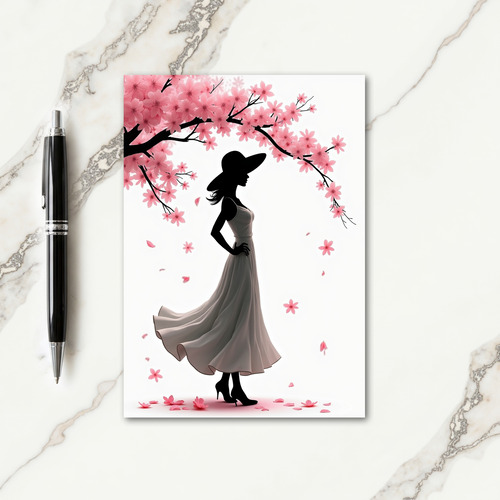 Blossom Silhouette Elegant Card