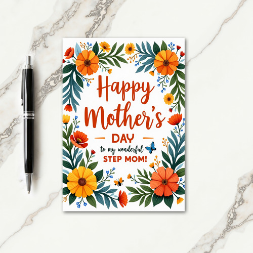 Blossom Step Mom Day Card