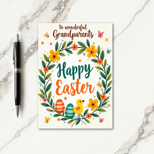 Blossom Wreath Easter Card
