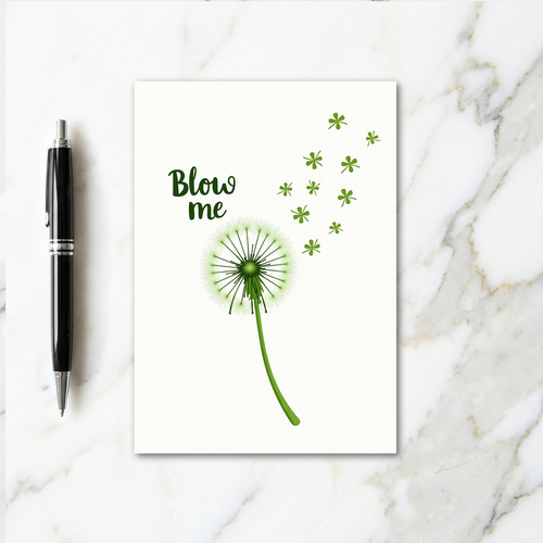 Blow Me Lucky Clover Card
