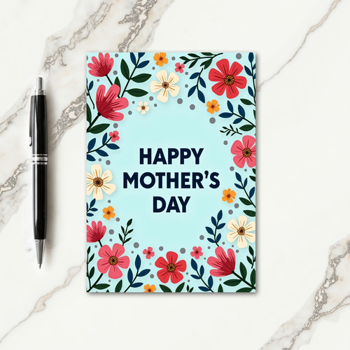 Blue And Coral Happy Day Card