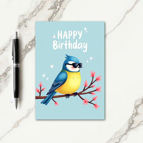 Blue Bird Birthday Card