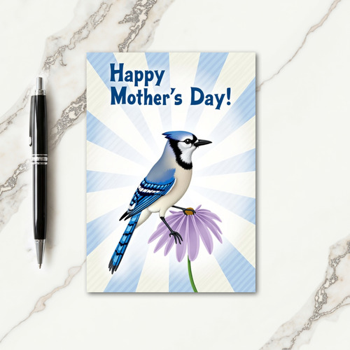 Blue Bird Floral Mothers Day Card