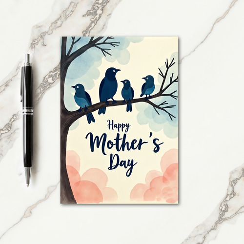 Blue Bird Mothers Day Art Card