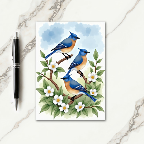 Blue Bird Spring Mothers Day Card