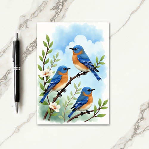 Blue Birds Mothers Day Scene Card