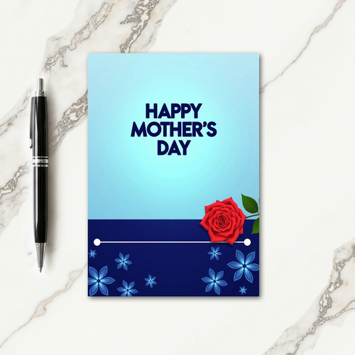 Blue Blooms Mothers Day Card