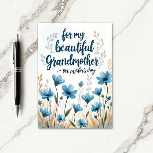 Blue Blossom Mothers Day Art Card