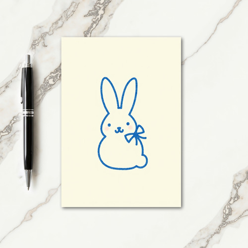 Blue Bunny Sweet Wishes Card