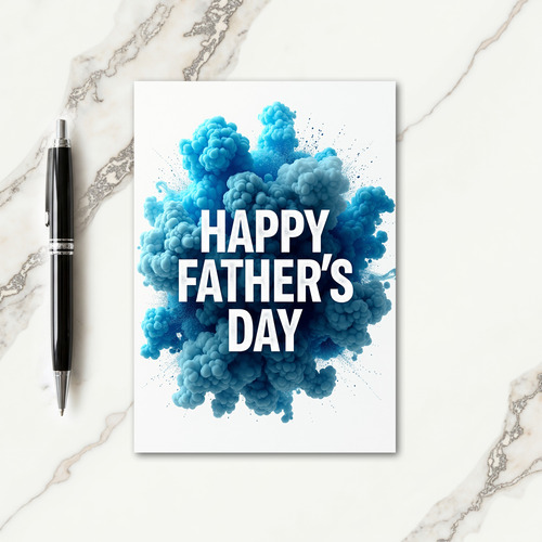 Blue Burst Fathers Day Card