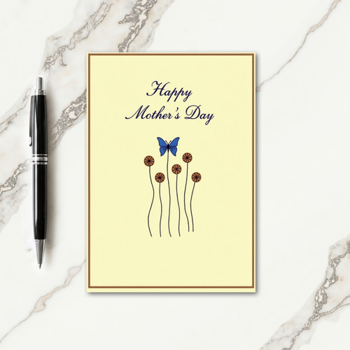 Blue Butterfly Mothers Day Card