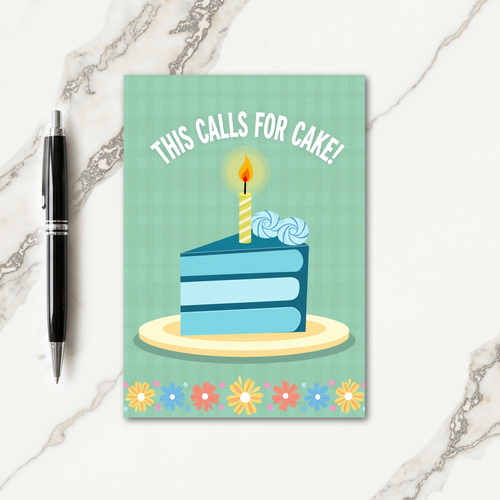Blue Cake Celebration Card