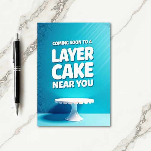 Blue Cake Stand Birthday Card