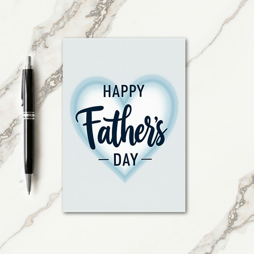 Blue Calligraphy Fathers Day Card