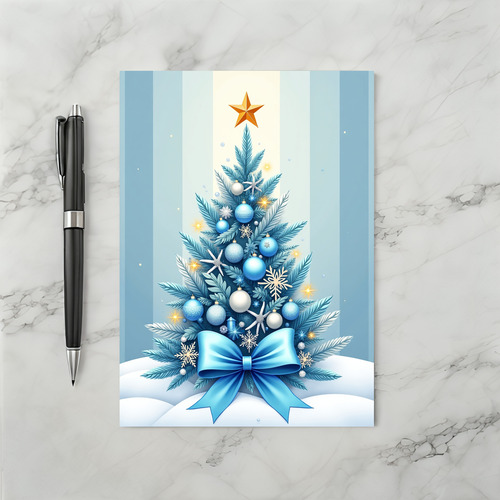 Blue Christmas Holiday Card