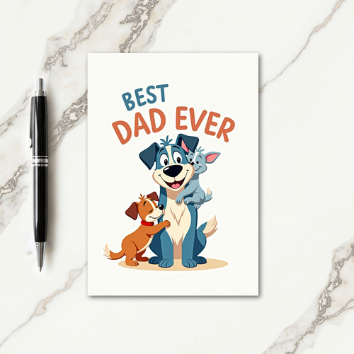 Blue Cream Best Dad Ever Card