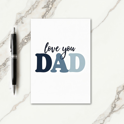 Blue Dad Fathers Day Art Card