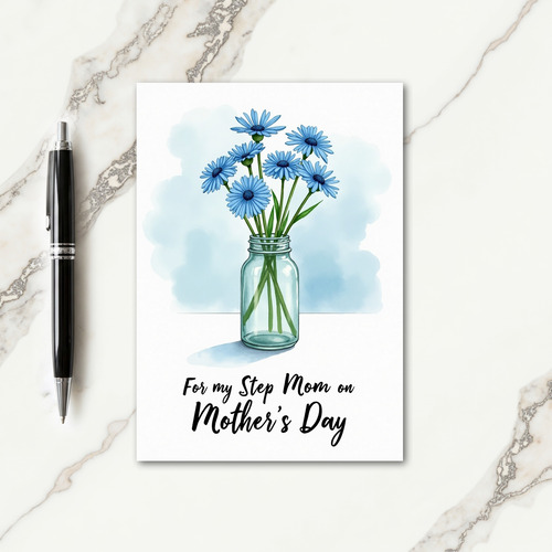 Blue Daisy Mothers Day Design Card