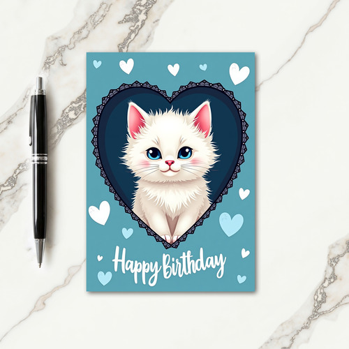 Blue Eyed Creature Birthday Card