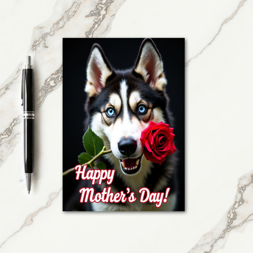 Blue Eyed Dog Rose Mothers Day Card