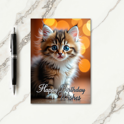 Blue Eyed Kitten Birthday Card