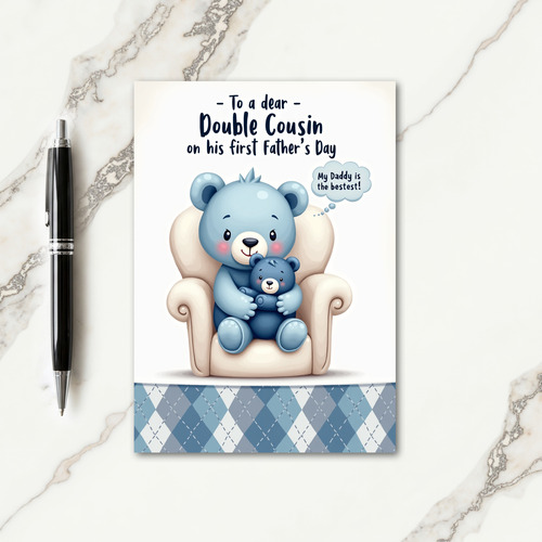 Blue Family Portrait Day Card