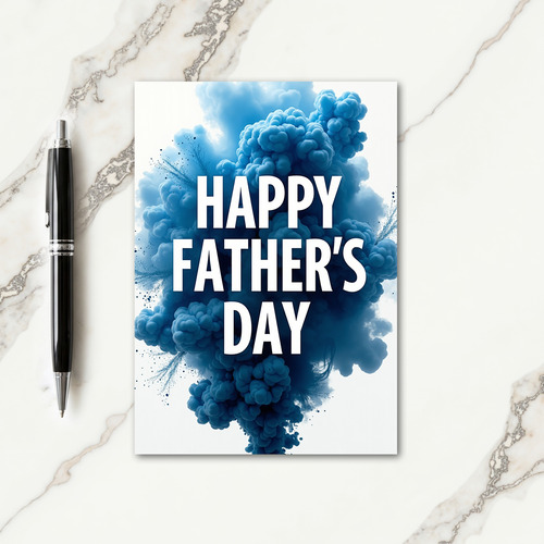 Blue Fathers Day Pigment Card