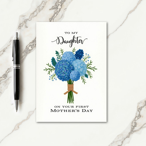 Blue Floral Daughter Mothers Day Card