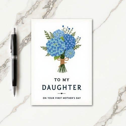 Blue Floral Mothers Day Card