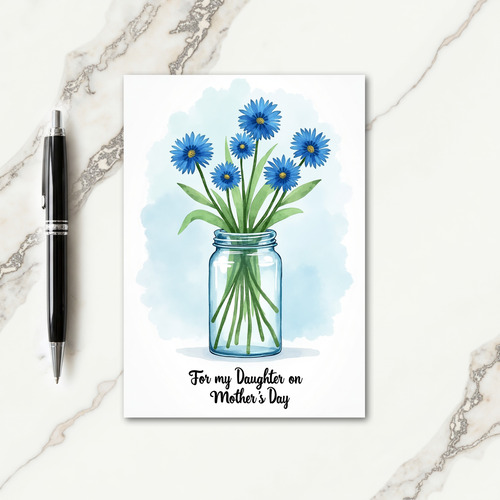 Blue Flower Mothers Day Art Card