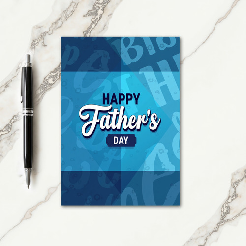 Blue Gradient Fathers Day Card