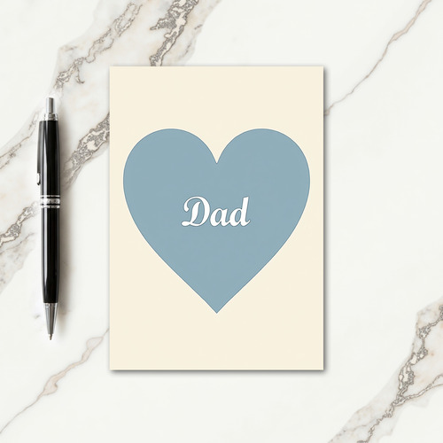 Blue Heart Dad Message Card