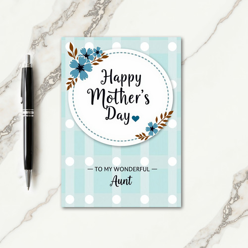 Blue Heart Mothers Day Card