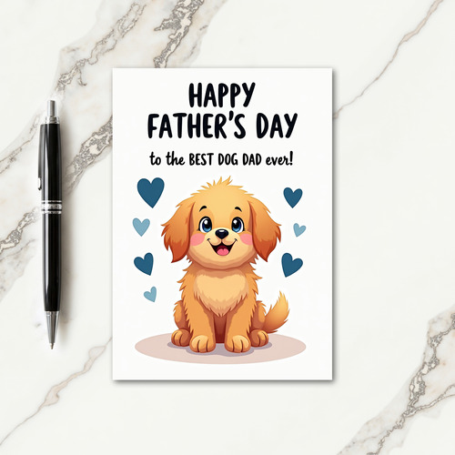 Blue Hearts Fathers Day Gift Card