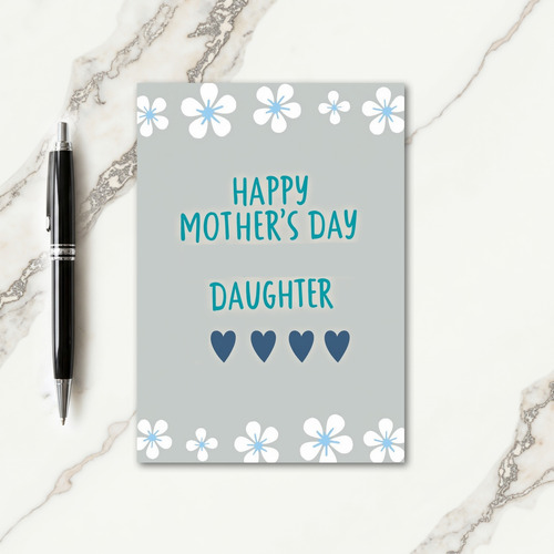 Blue Hearts Mothers Day Wish Card