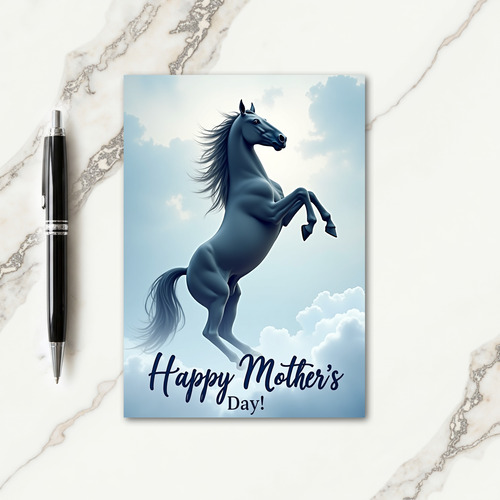 Blue Horse Mothers Day Card