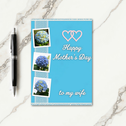 Blue Hydrangea Mothers Day Card