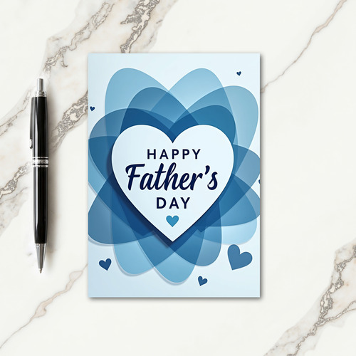 Blue Layered Fathers Day Card