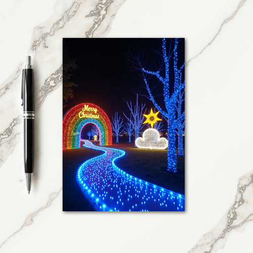 Blue Light Path Christmas Card thumbnail