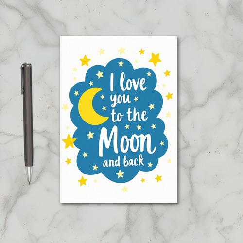 Blue Love To The Moon And Back Card