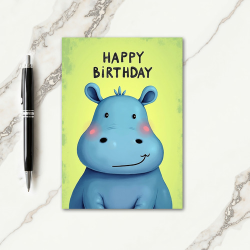 Blue Mammal Birthday Card