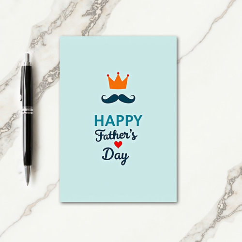Blue Mustache Fathers Day Card