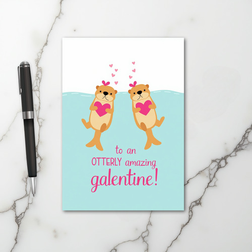 Blue Otterly Amazing Galentine Card